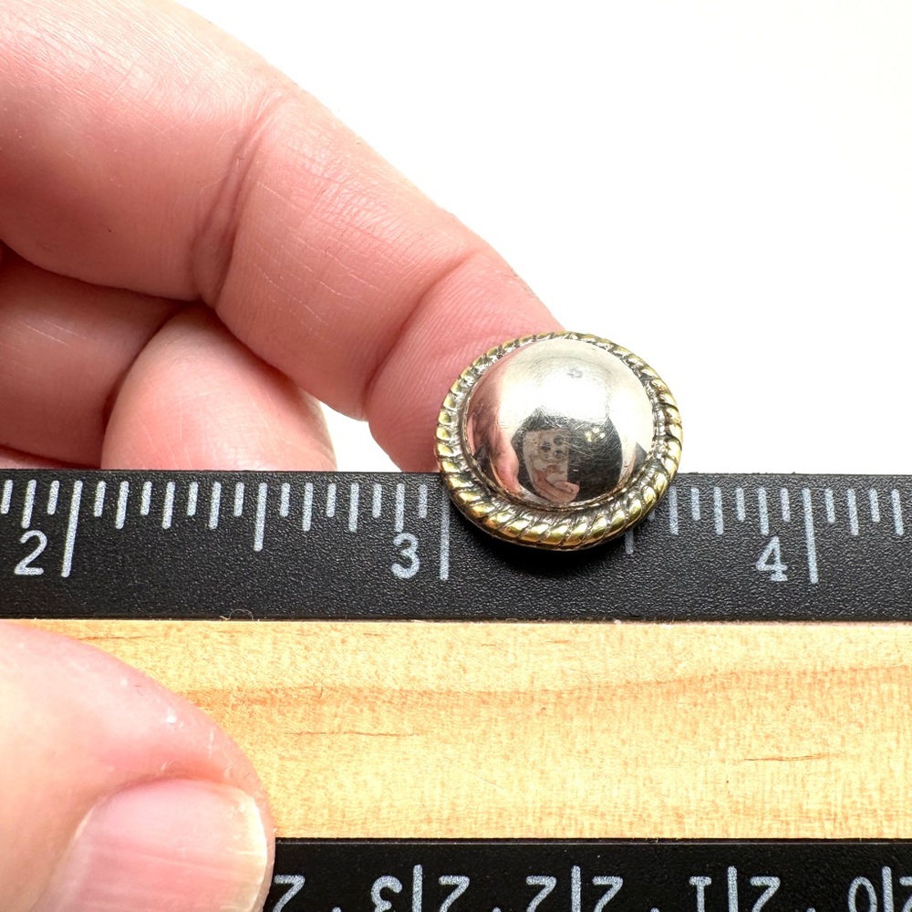 Vintage Taxco LATON Sterling Silver Two-Tone Dome Ring with Rope Edge Size 6 1/2 - Picture 15 of 16